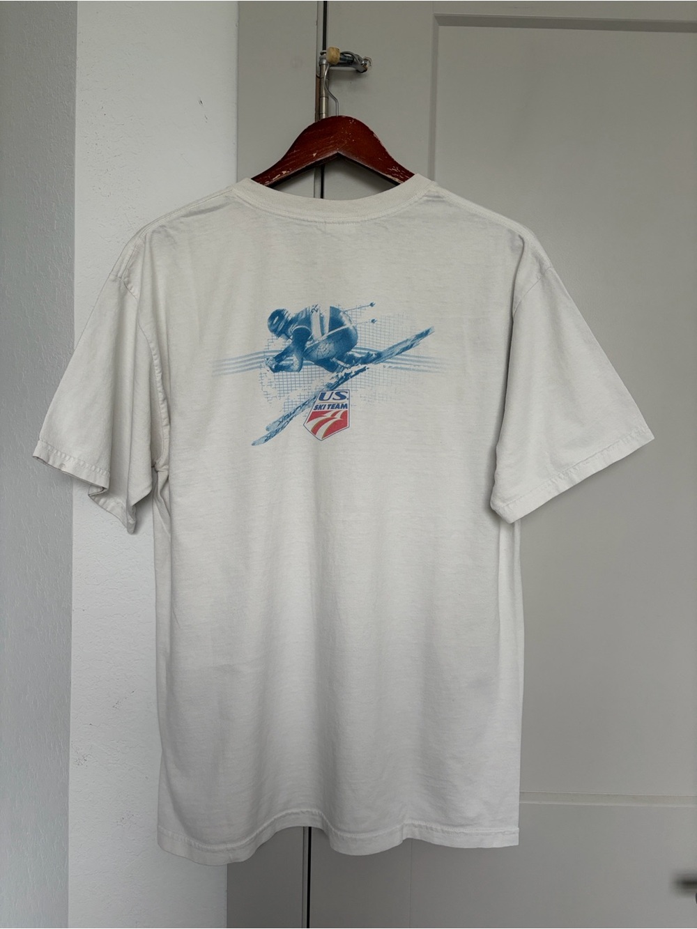 VINTAGE 2002 UNITED STATES SKI OLYMPICS TEAM LOGO T-SHIRT WHITE MENS LARGE